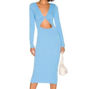 Bardot Eliana blue twist front knot dress